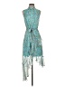 CeCe 100% Polyester Paisley Teal Cocktail Dress Size 4 - photo 1