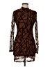 Unbranded 100% Polyester Graphic Brown Cocktail Dress Size 6 - photo 1