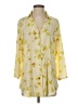 CAbi 100% Polyester Floral Yellow 3/4 Sleeve Blouse Size S - photo 1