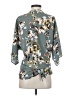 West Kei 100% Polyester Floral Teal Short Sleeve Blouse Size S - photo 2
