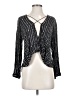 Silence and Noise Polka Dots Black Silver Long Sleeve Blouse Size S - photo 1