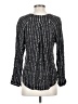 Silence and Noise Polka Dots Black Silver Long Sleeve Blouse Size S - photo 2