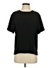 Open Edit 100% Polyester Solid Black Short Sleeve Top Size S - photo 1