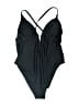 Unbranded Solid Black One Piece Swimsuit Size L - photo 1