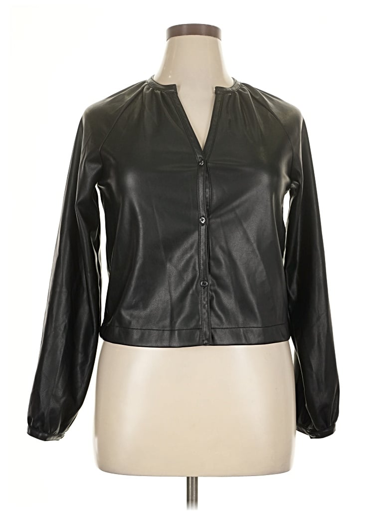 Pre-owned Assorted Brands Long Sleeve Blouse In Black