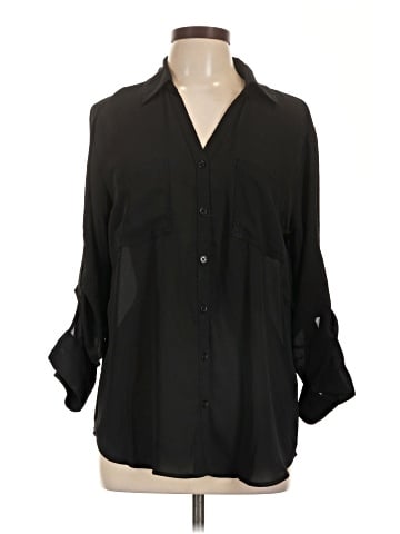Maurices 3/4 Sleeve Button-Down Shirt (view 1)