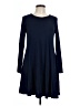 Lush 100% Rayon Solid Blue Casual Dress Size L - photo 1