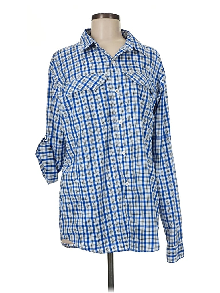 Pre-owned Columbia Long Sleeve Blouse In Blue
