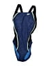Speedo Chevron-herringbone Blue One Piece Swimsuit Size 6 - photo 1