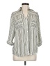 Fortune + Ivy 100% Polyester Stripes Silver 3/4 Sleeve Blouse Size M - photo 1
