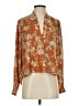 Weston 100% Polyester Floral Orange Long Sleeve Blouse Size S - photo 1