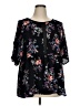 Bobeau 100% Polyester Black Short Sleeve Blouse Size 1X - photo 1