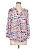 Emily Daniels Polka Dots Graphic Pink Long Sleeve Blouse Size L - photo 1