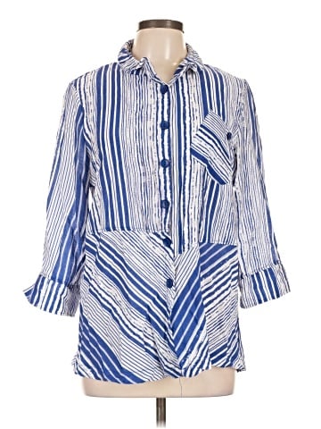 Peck & Peck 3/4 Sleeve Button-Down Shirt (view 1)