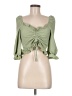 Shein 100% Polyester Green 3/4 Sleeve Blouse Size M - photo 1