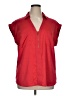 Express 100% Polyester Solid Red Short Sleeve Blouse Size XL - photo 1