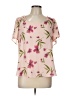 Pleione 100% Polyester Pink Short Sleeve Blouse Size L - photo 1