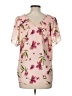 Pleione 100% Polyester Pink Short Sleeve Blouse Size L - photo 2