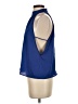Express 100% Polyester Blue Sleeveless Blouse Size S - photo 5