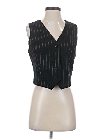 Madewell Wool Button-Front Vest in Pinstripe (view 1)
