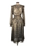 Current Air 100% Polyester Metallic Gold Cocktail Dress Size L - photo 2