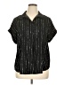 Timeson Stripes Black Short Sleeve Blouse Size XL - photo 1
