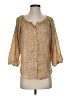 Alceè 100% Polyester Tan 3/4 Sleeve Blouse Size S - photo 1