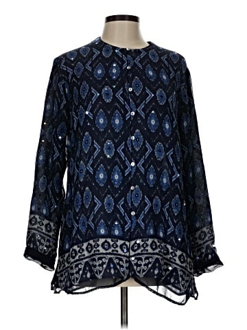Laura Ashley Long Sleeve Silk Top (view 1)