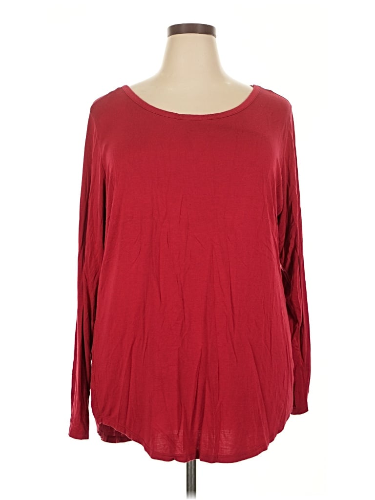 Pre-owned Ashley Stewart Long Sleeve T-shirt In Red