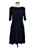 Connected Apparel Solid Blue Casual Dress Size 10 - photo 1