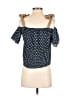 Amadi 100% Cotton Blue Short Sleeve Blouse Size XS - photo 2