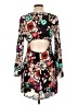 Express 100% Polyester Floral Black Casual Dress Size 10 - photo 2