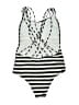 Unbranded Stripes Gray White One Piece Swimsuit Size M - photo 2