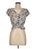 Express 100% Rayon Silver Short Sleeve Blouse Size M - photo 1
