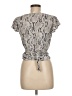 Express 100% Rayon Silver Short Sleeve Blouse Size M - photo 2