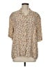DKNY 100% Rayon Print Ivory Short Sleeve Blouse Size 8 - photo 1