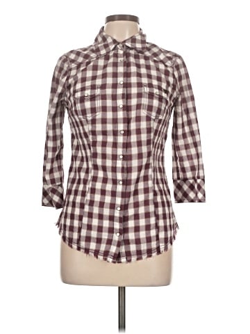 Guess Jeans 3/4 Sleeve Button-Down Shirt (view 1)