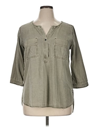 Peck & Peck 3/4 Sleeve Button-Down Shirt (view 1)