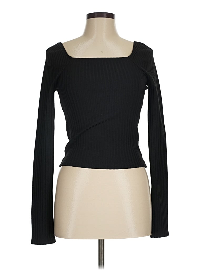 Pre-owned Madewell Long Sleeve T-shirt In Black
