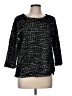 Chico's 100% Polyester Tweed Black Pullover Sweater Size Med (1) - photo 1