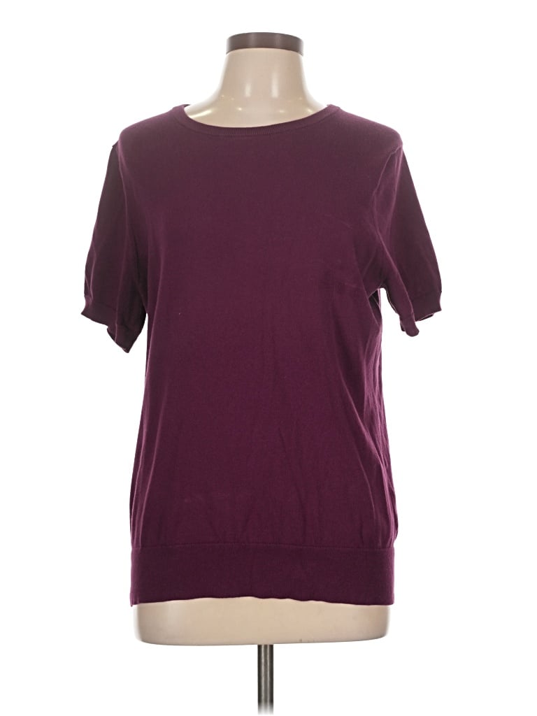 Pre-owned Lands' End Short Sleeve T-shirt In Burgundy