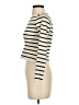 Happily Grey 100% Polyester Stripes Ivory Turtleneck Sweater Size S - photo 5