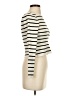 Happily Grey 100% Polyester Stripes Ivory Turtleneck Sweater Size S - photo 4