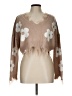 Just Polly 100% Acrylic Floral Brown Tan Pullover Sweater Size L - photo 1