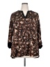 Cocomo Animal Print Brown 3/4 Sleeve Blouse Size 2X (estimated) - photo 1
