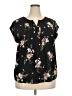 Daniel Rainn 100% Polyester Floral Black Short Sleeve Blouse Size XXL - photo 1