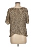 Unbranded Animal Print Tan Short Sleeve Silk Top Size M (estimated) - photo 2