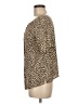 Unbranded Animal Print Tan Short Sleeve Silk Top Size M (estimated) - photo 5