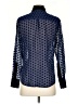 Madewell 100% Silk Polka Dots Blue Long Sleeve Silk Top Size XS - photo 2