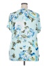 Woman Within 100% Polyester Blue Short Sleeve Blouse Size 18 (L) - photo 2